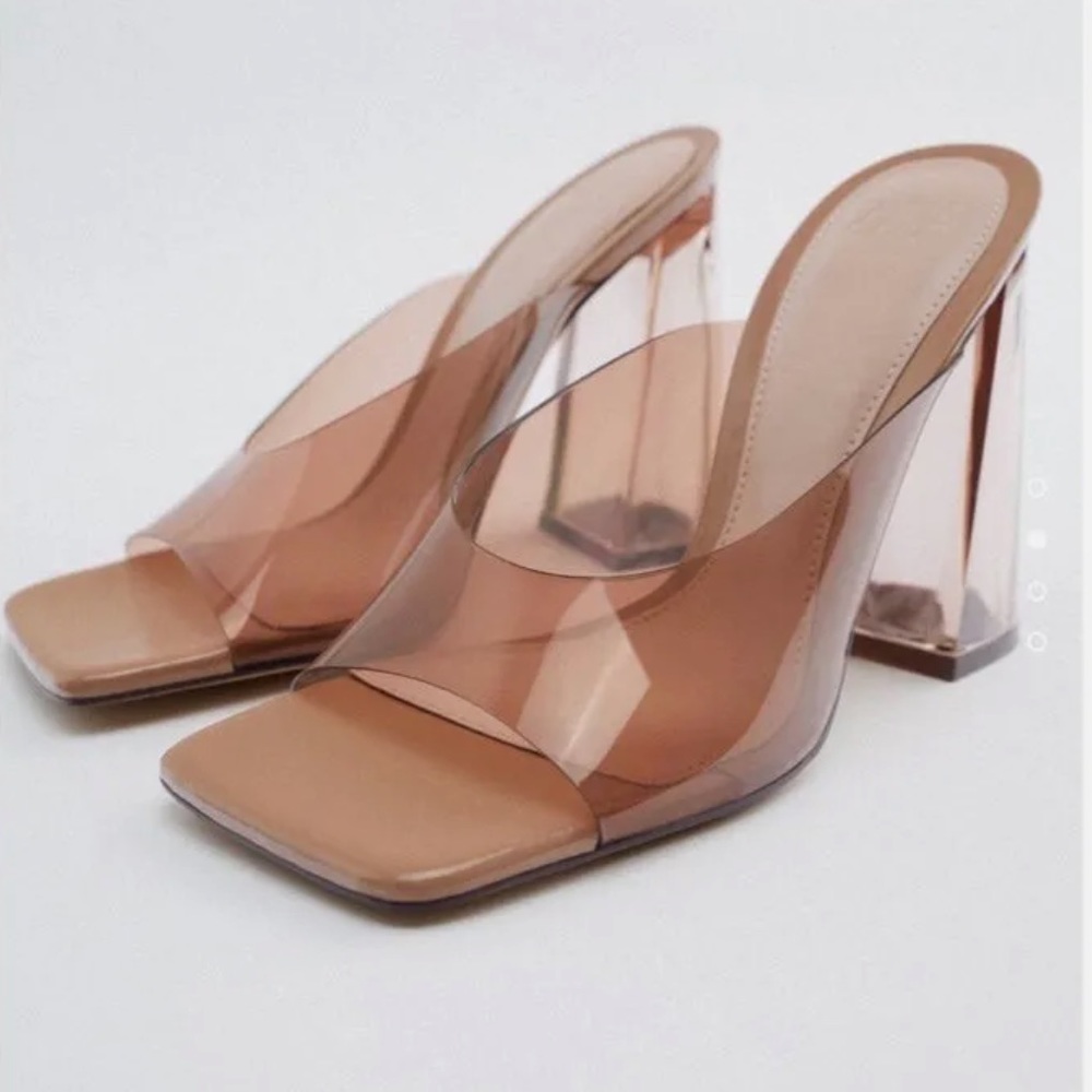 Zara vinyl sandal heels